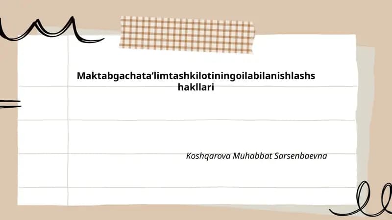 Maktabgachata’limtashkilotining oilabilanish shakllari