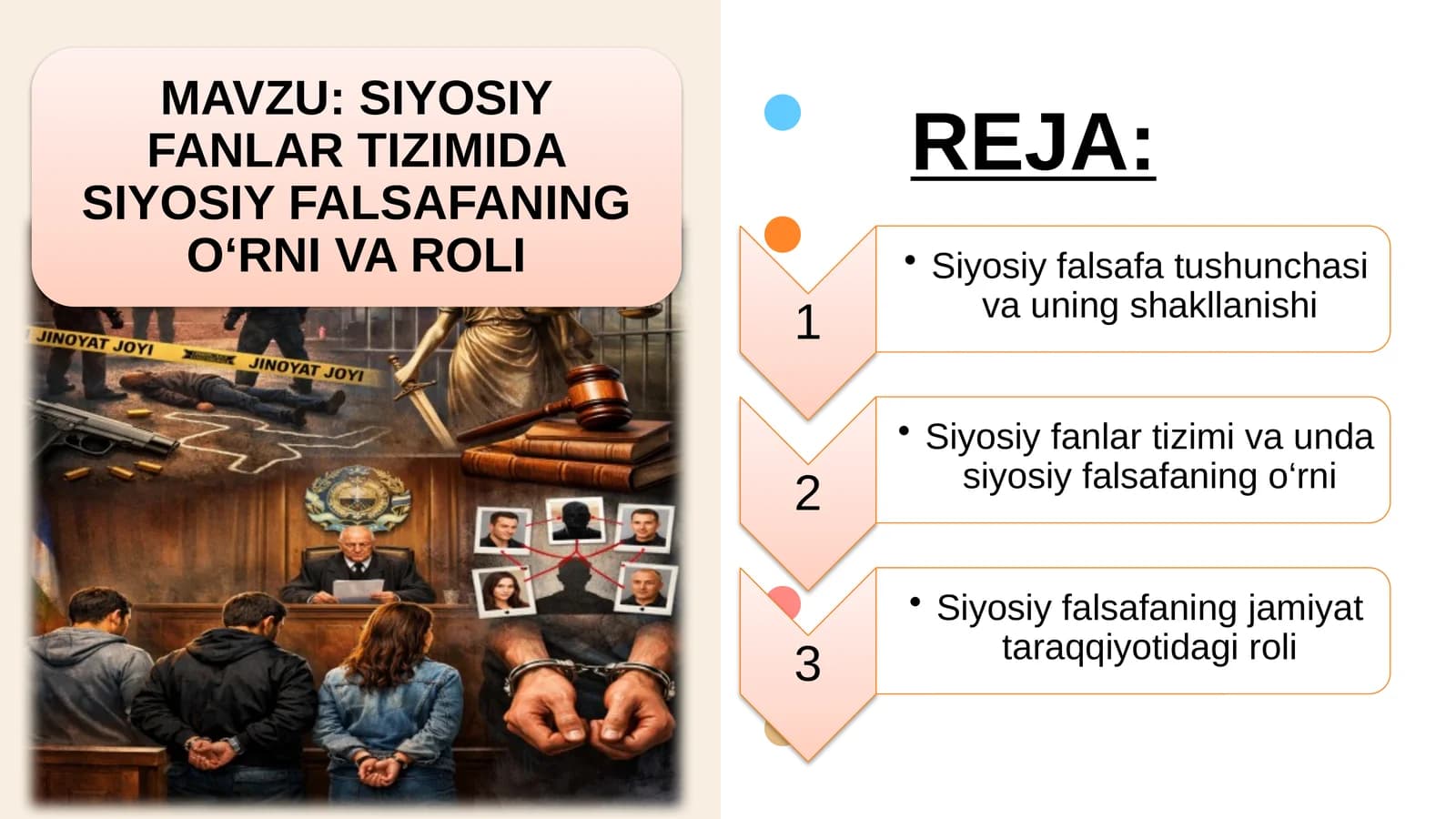 SIYOSIY FANLAR TIZIMIDA SIYOSIY FALSAFANING O‘RNI VA ROLI