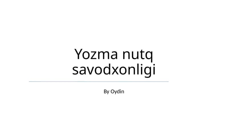 Yozma nutq savodxonligi