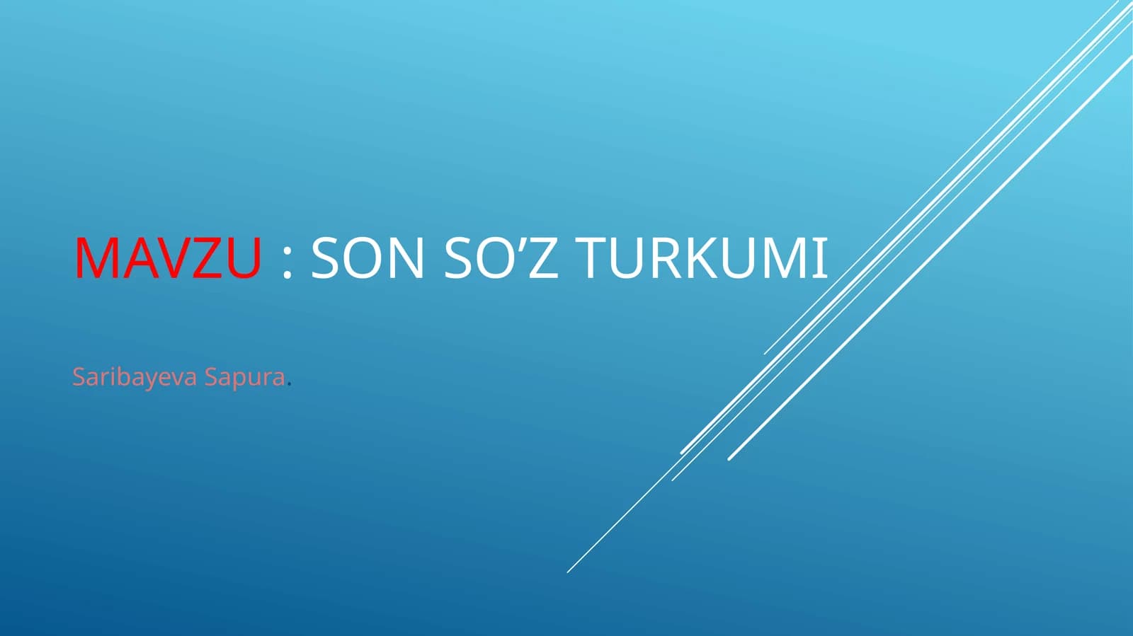 Son so‘z turkumi