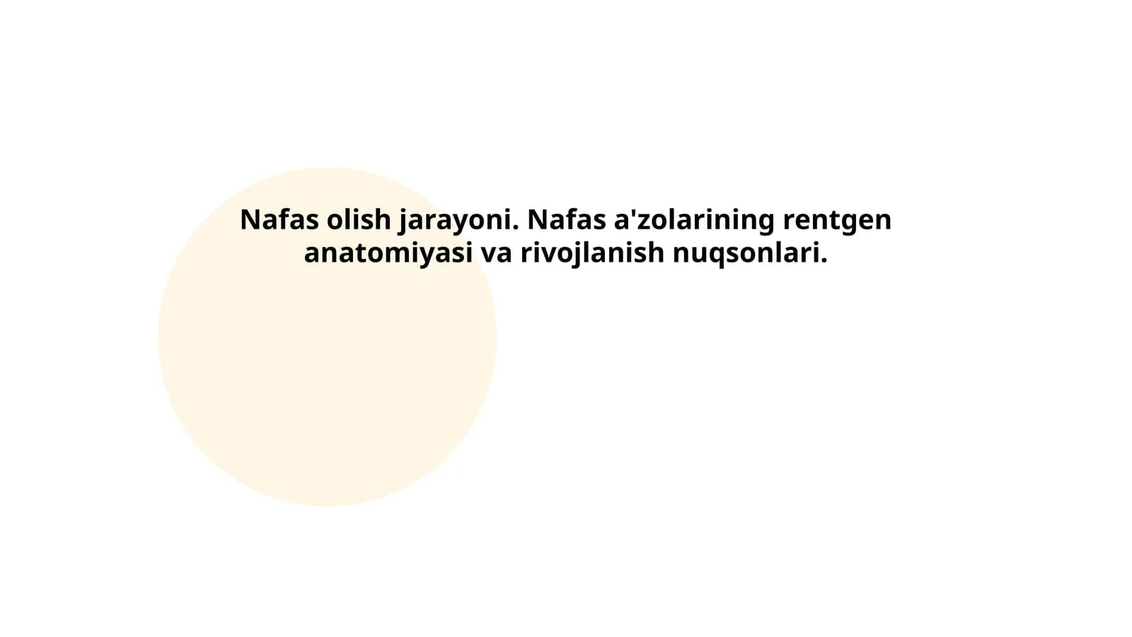 Nafas olish jarayoni