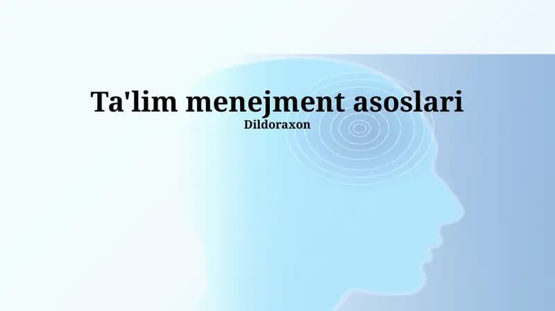 Ta'lim menejment asoslari