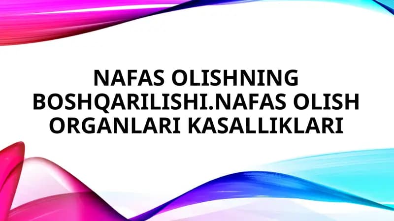 Nafas olishning boshqarilishi