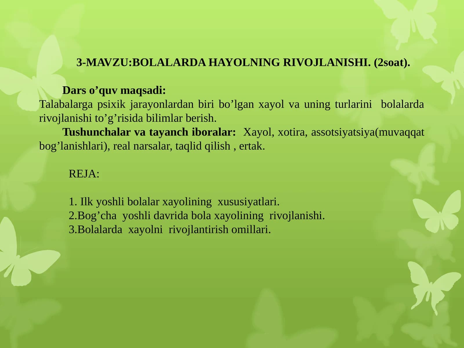 Bolalarda hayolning rivojlanishi