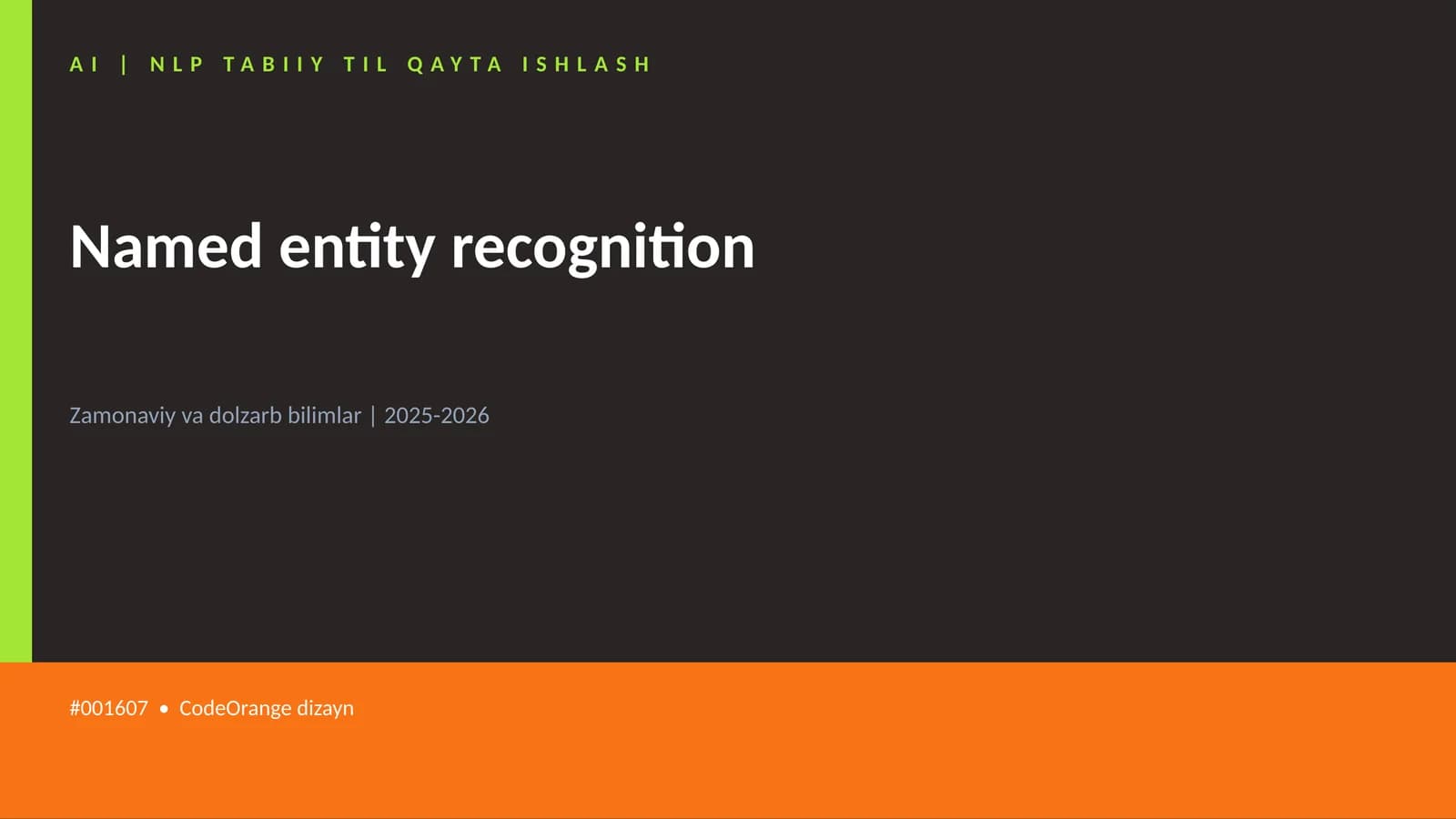 Named entity recognition