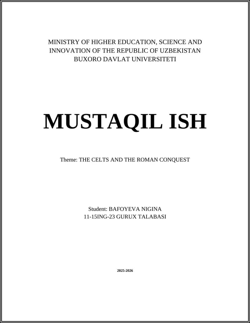 THE CELTS AND THE ROMAN CONQUEST