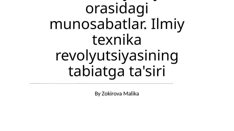 Tabiat va jamiyat orasidagi munosabatlar
