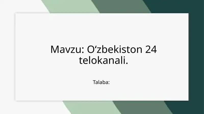 Oʻzbekiston24telokanali