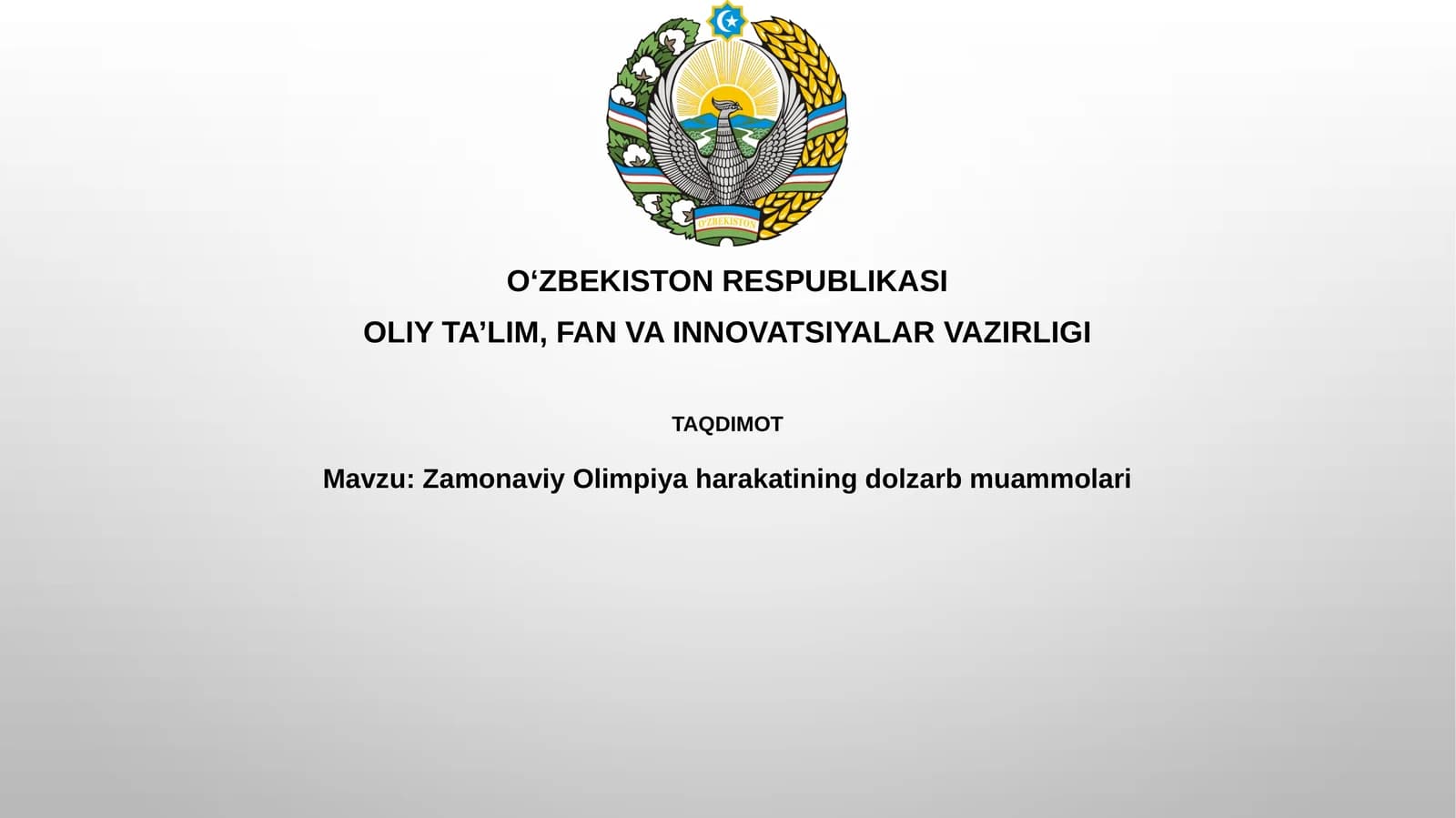 Zamonaviy Olimpiya harakatining dolzarb muammolari