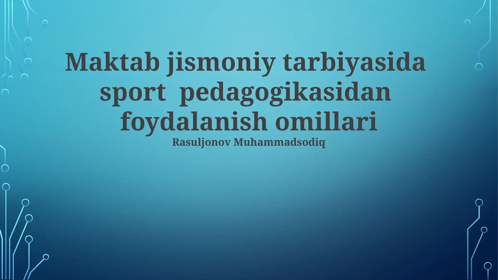 Sport pedagogikasi: Ta'rif va mohiyat