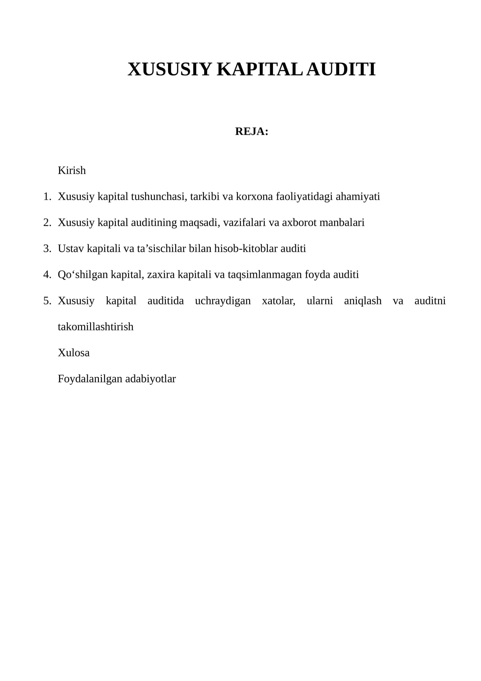 XUSUSIY KAPITAL AUDITI