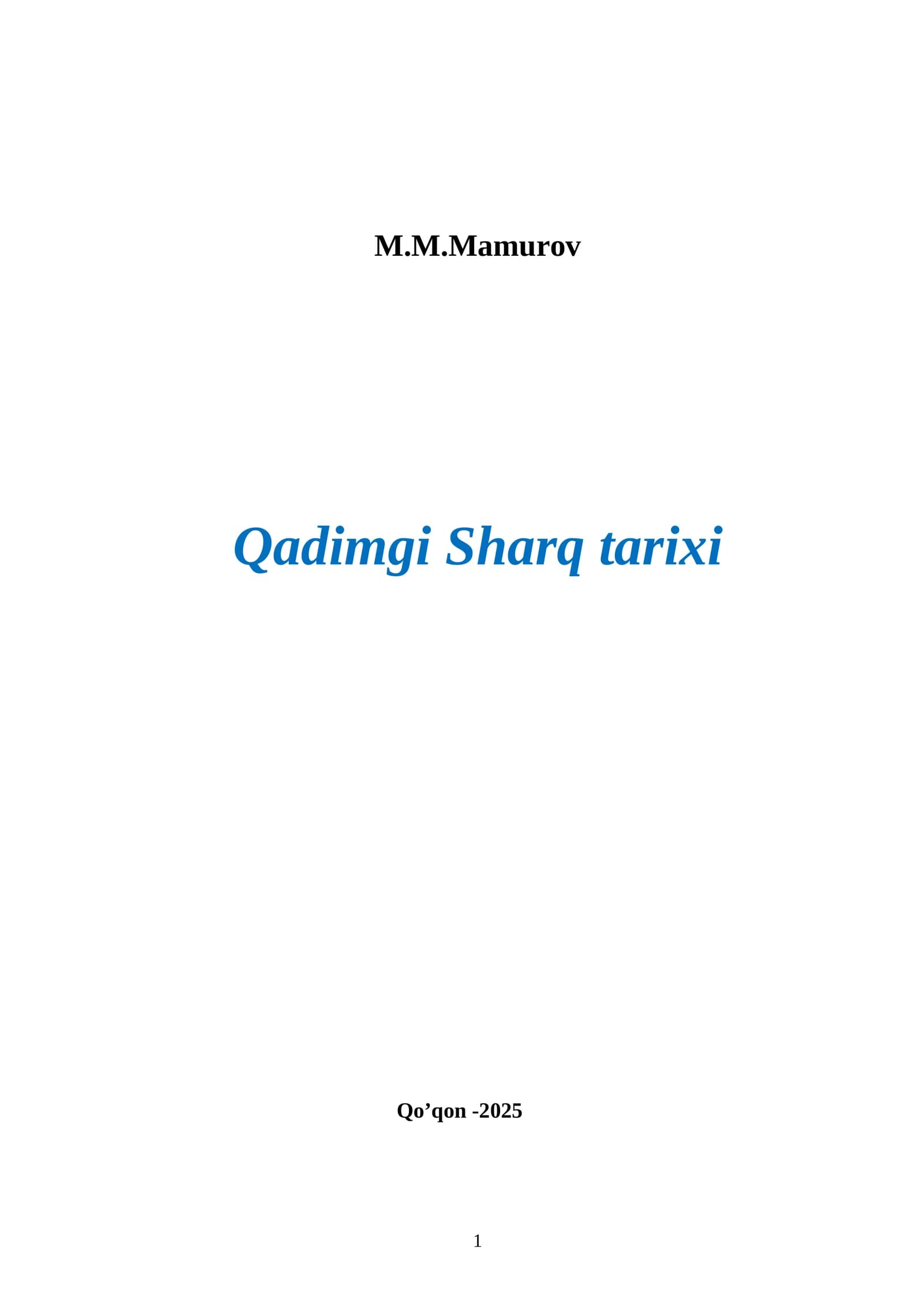 Qadimgi Sharq tarixi