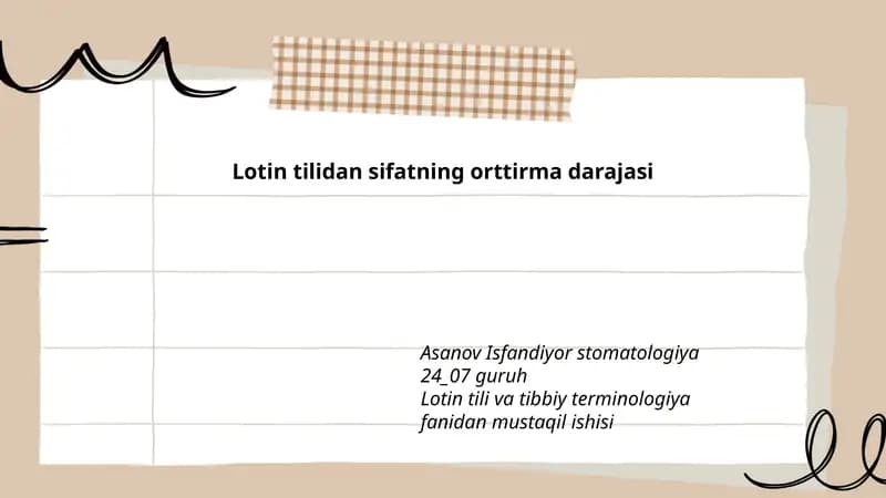 Lotin tilidan sifatning orttirma darajasi