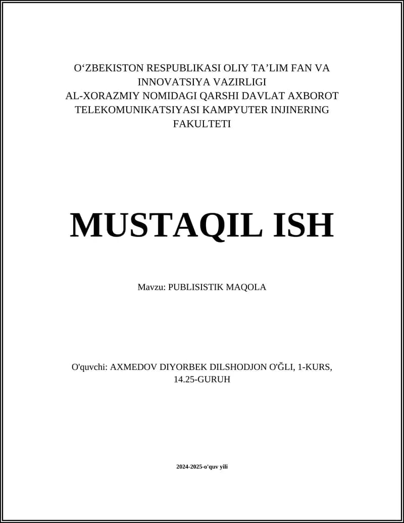 PUBLISISTIK MAQOLA