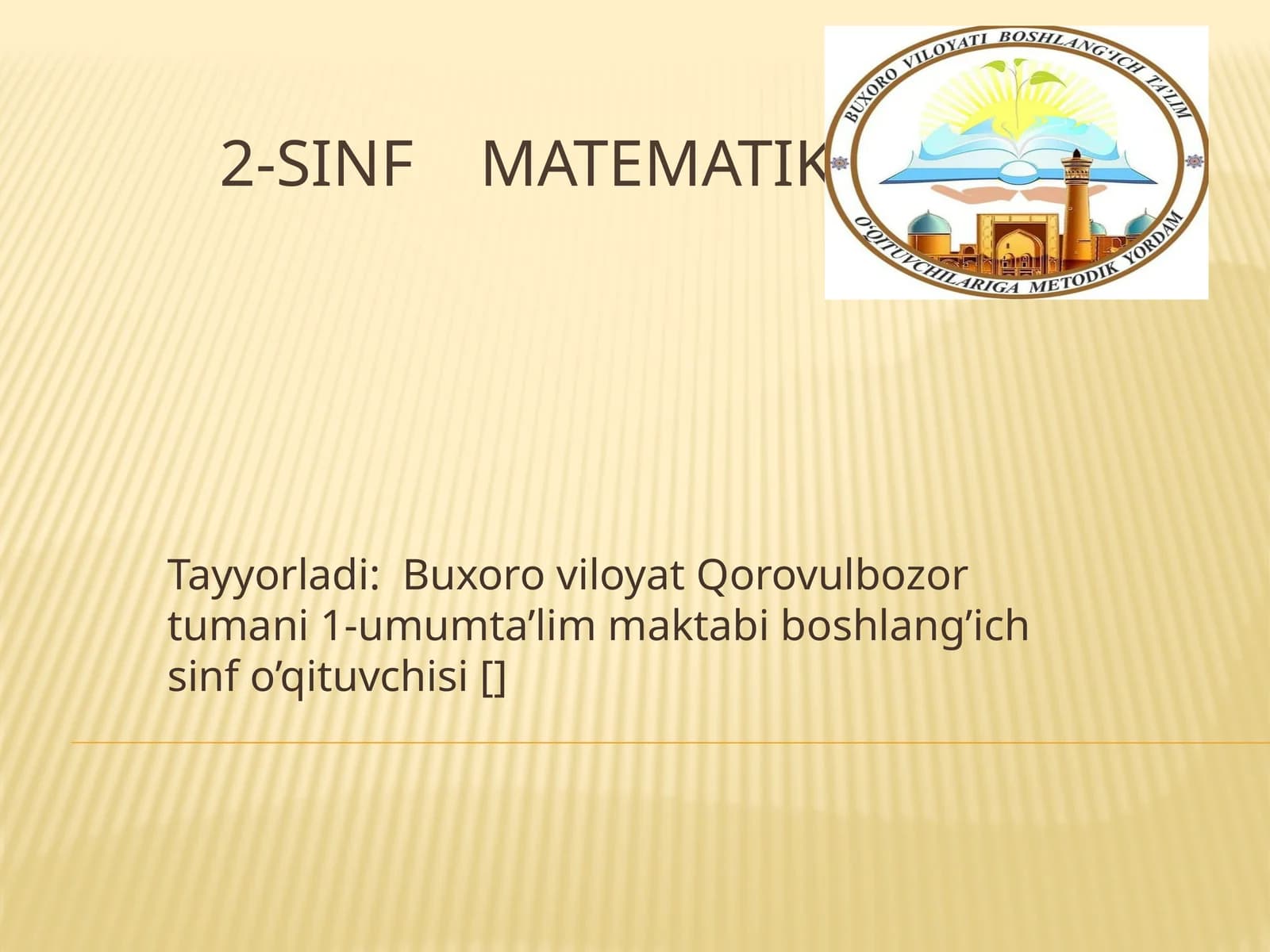 2-sinf matematika