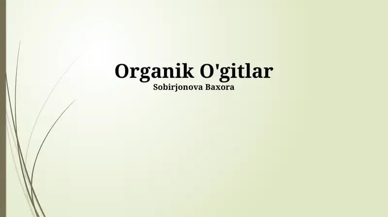 Organik O'gitlar