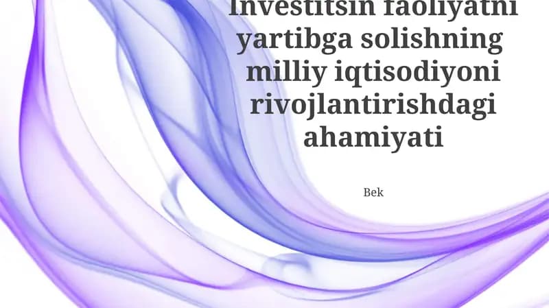 Investitsiyalar va YaIM o'sishi