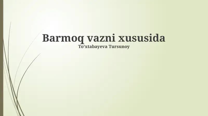Barmoq vazni
