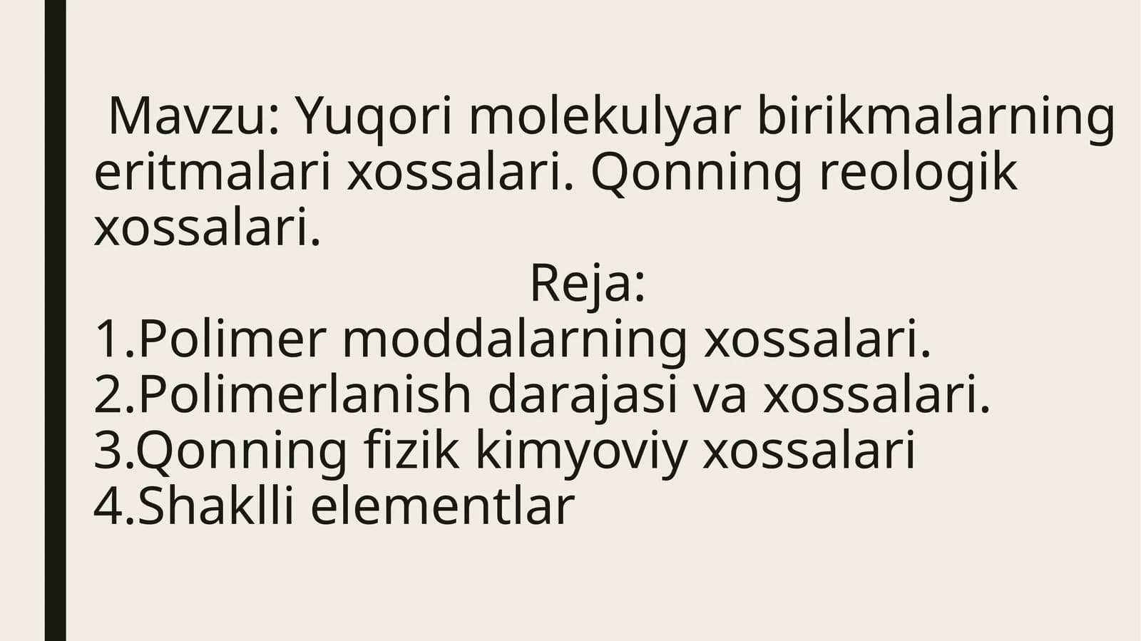 Yuqori molekulyar birikmalar ning eritmalari xossalari