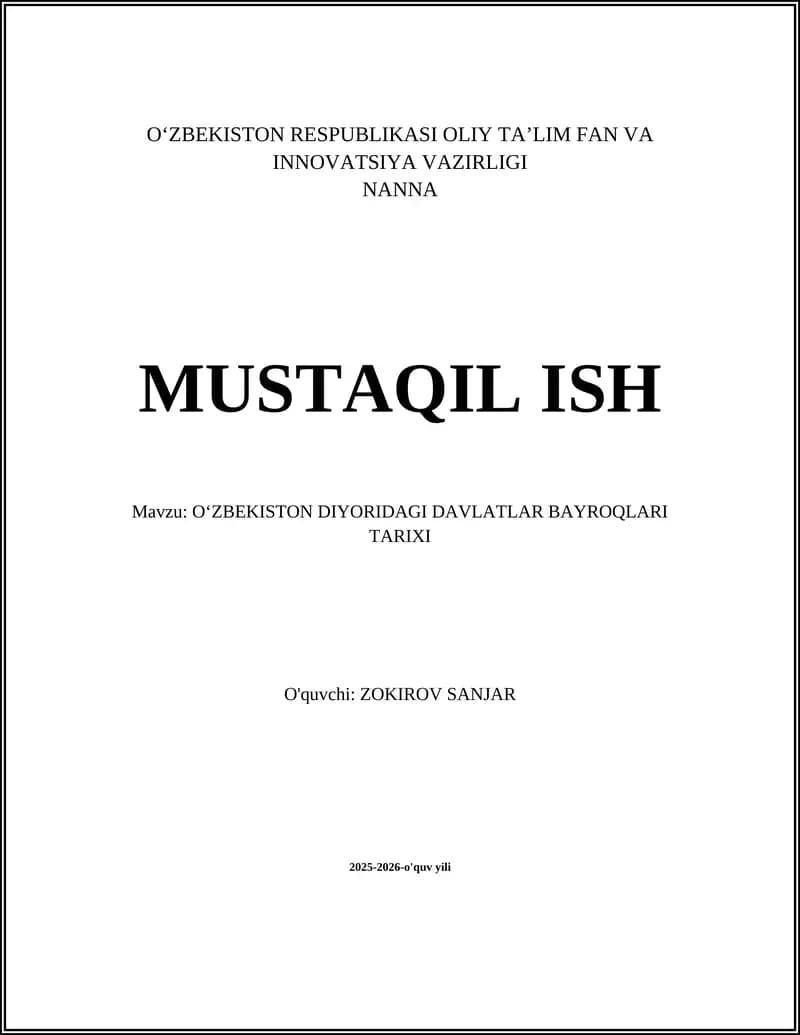 OʻZBEKISTON DIYORIDAGI DAVLATLAR BAYROQLARI TARIXI