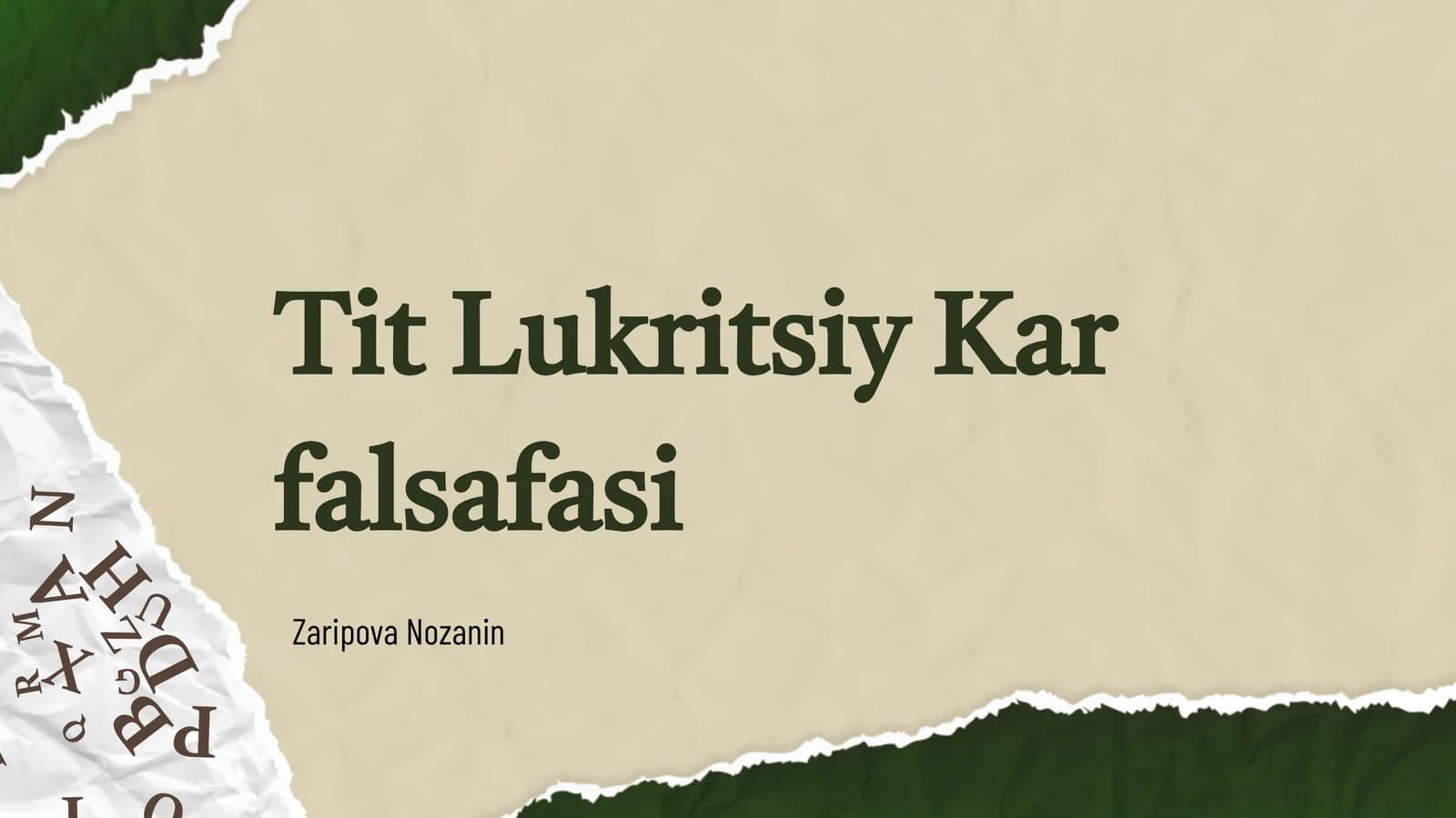 Tit Lukritsiy Kar falsafasi