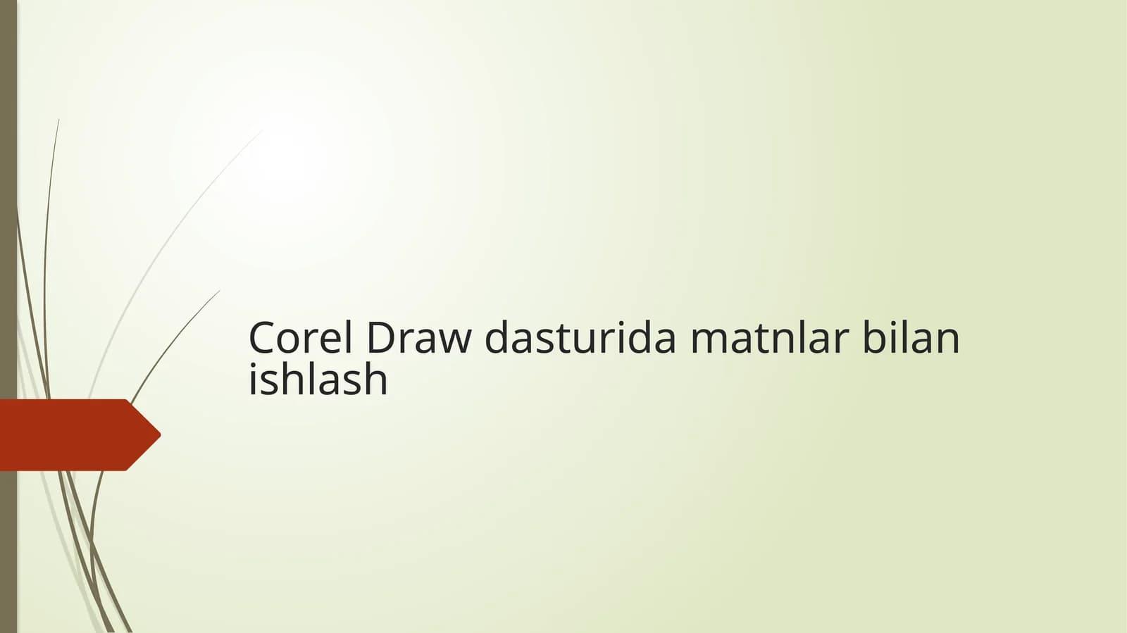 Corel Draw dasturida matnlar bilan ishlash