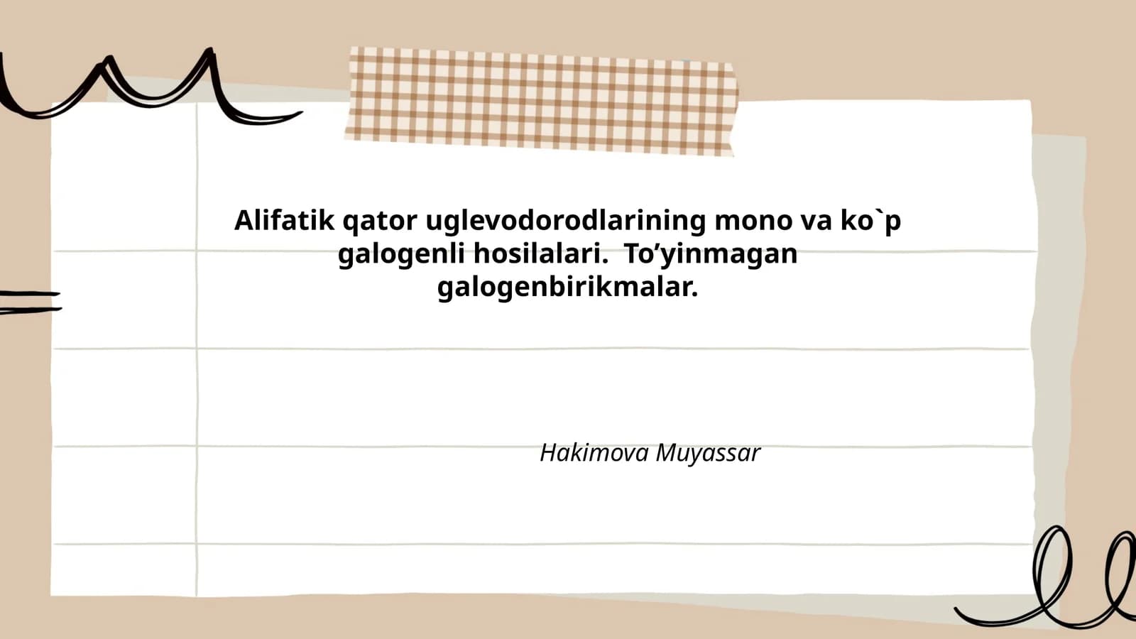 Alifatik uglevodorodlarning galogenlanishi