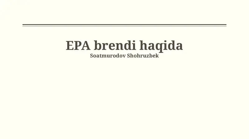 EPA brendi