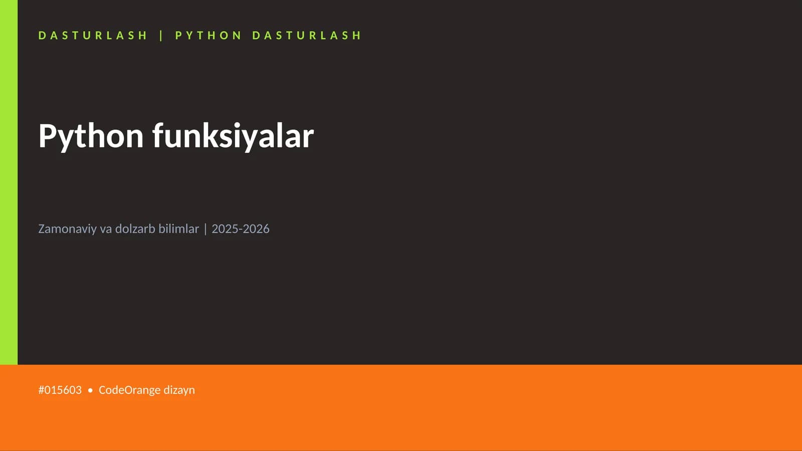 DASTURLASH | PYTHON DASTURLASH