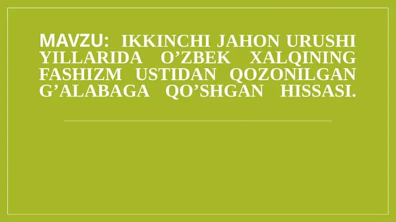 Ikkinchi jahon urushi