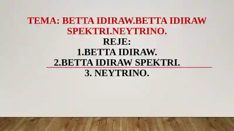 Betta idiraw, Betta idiraw spektri, Neytrino