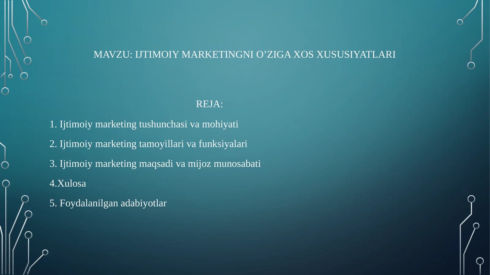 ijtimoiy marketingni o’ziga xos xususiyatlari