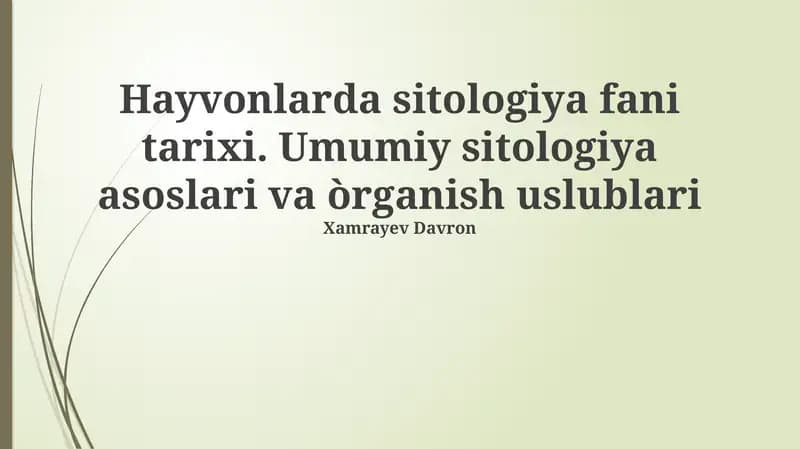 Hayvonlar sitologiyasi tarixi
