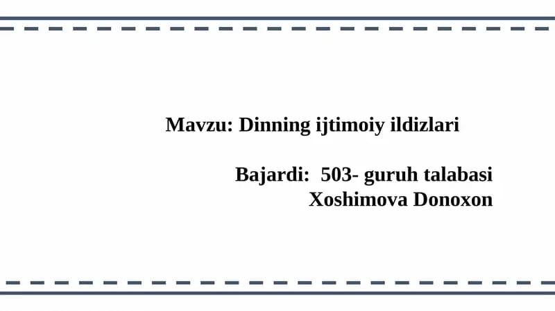 Dinning ijtimoiy ildizlari