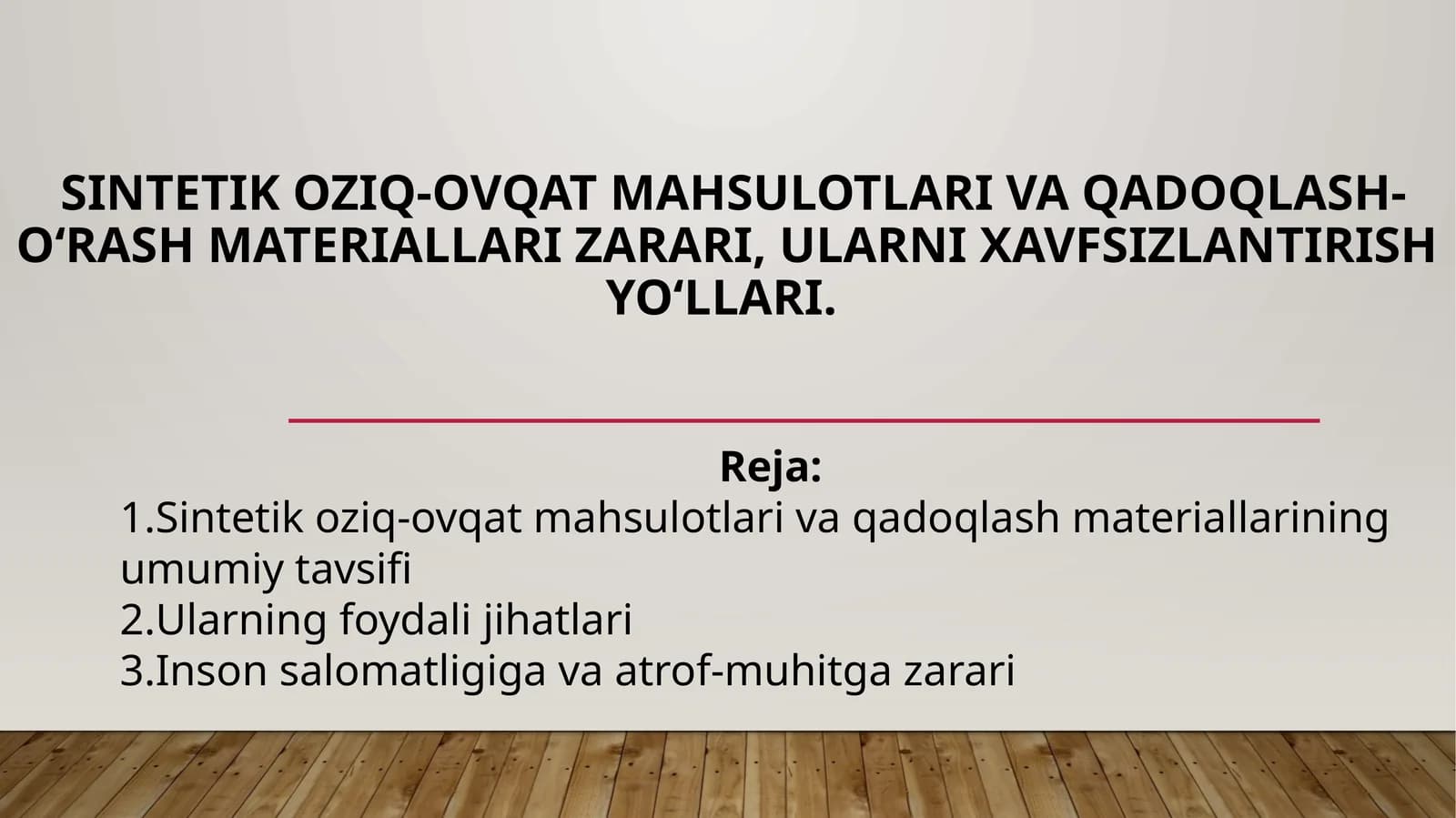 Sintetikoziq-ovqat mahsulotlari va qadoqlash-o‘rash materiallari