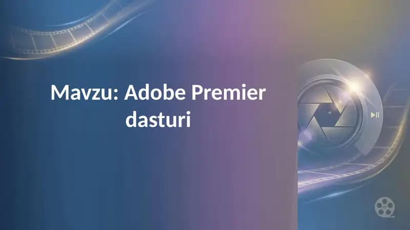 Adobe Premier dasturi