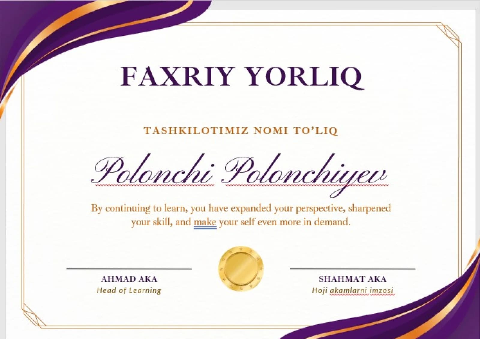 FAXRIY YORLIQ