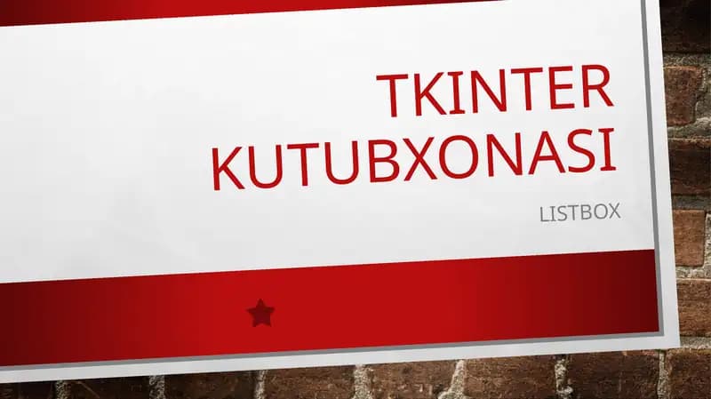 TKINTER KUTUBXONASI