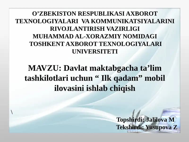 Ilk qadam mobil ilova