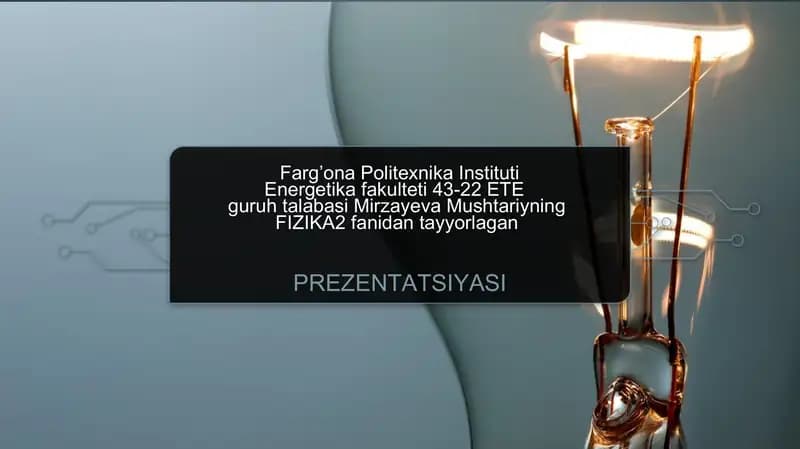 Termoelektron emissiya Prezentatsiyasi