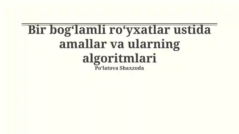 Murakkab Operatsiyalar va Ularning Amalga Oshirish Usullari
