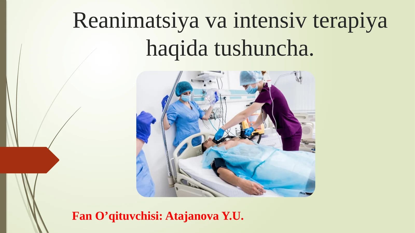 Reanimatsiya va intensiv terapiya haqida tushuncha