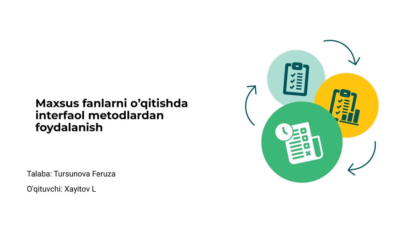 Maxsus fanlarni o’qitishda interfaol metodlardan foydalanish