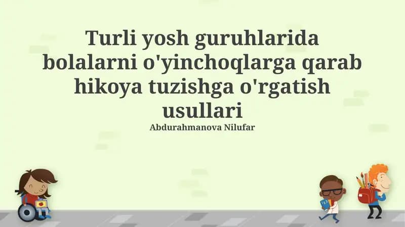 Dars ishlanmalari va qo'shimcha materiallar