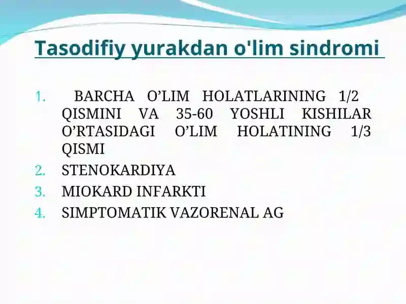 Tasodifiy yurakdan o'lim sindromi