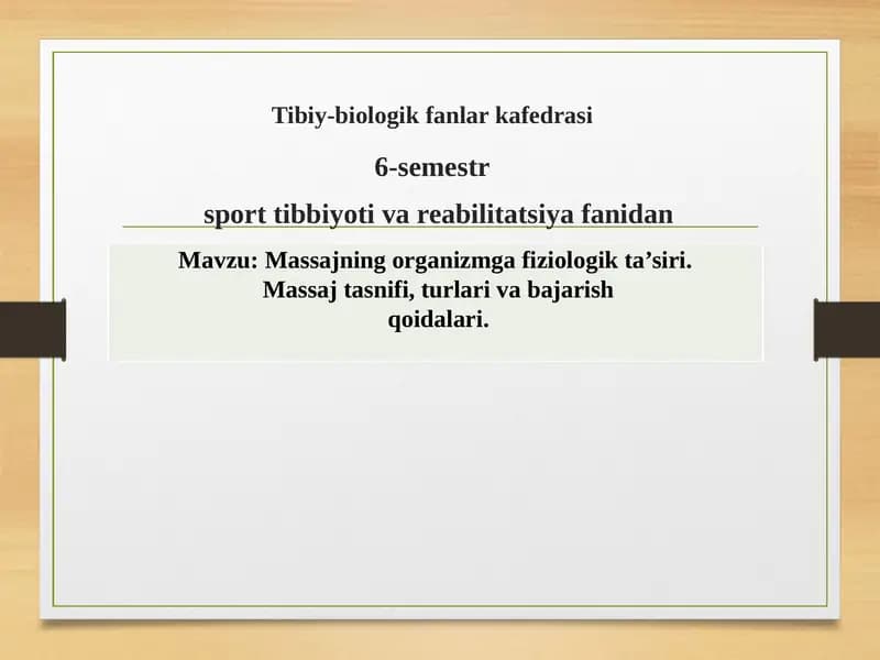 Tibiy-biologik fanlar kafedrasi