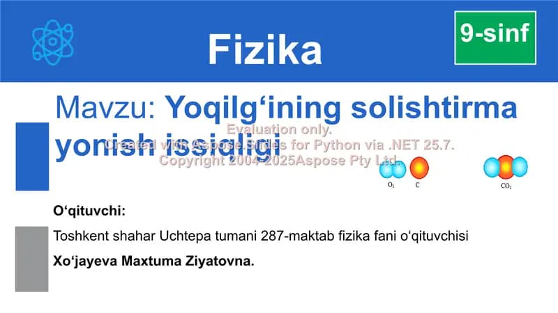 Yoqilg‘ining solishtirma yonish issiqligi