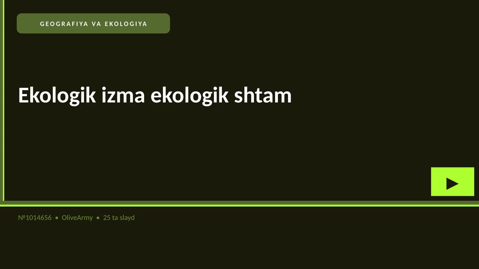 Ekologik izma ekologik shtam