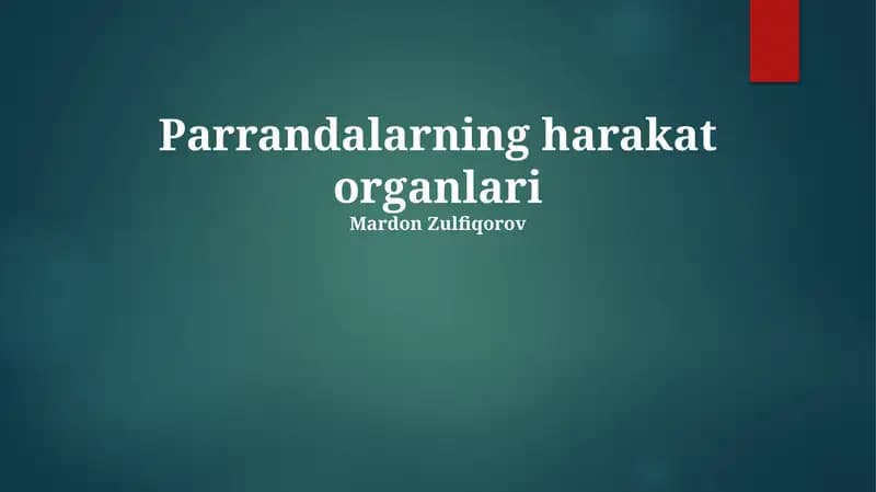 Parrandalarning harakat organlari