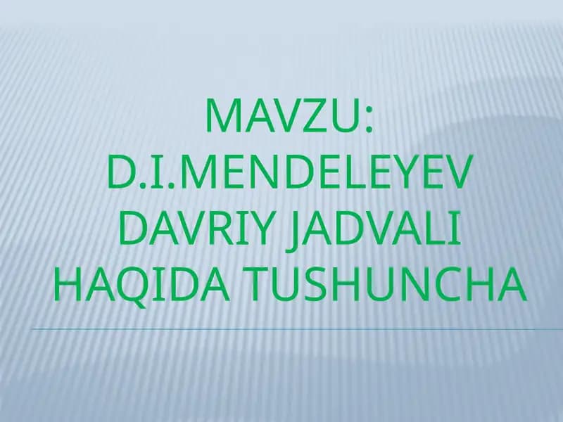 Kimyoviy elementlar davriy sistemasi